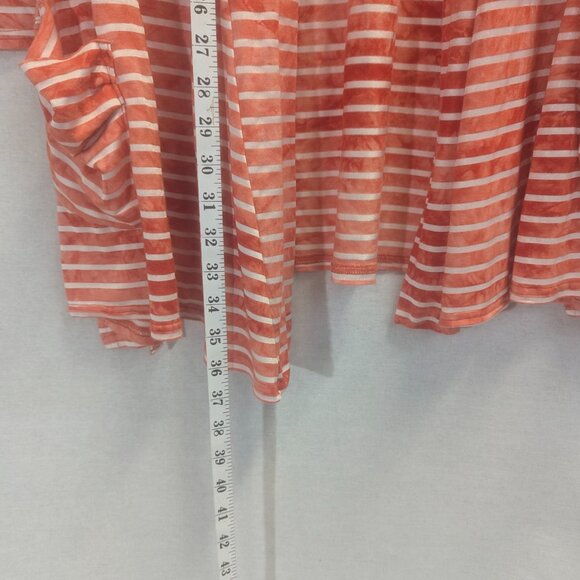 Virginia Taylor Size Small Red and White Striped Open Cardigan - Picture 4 of 14